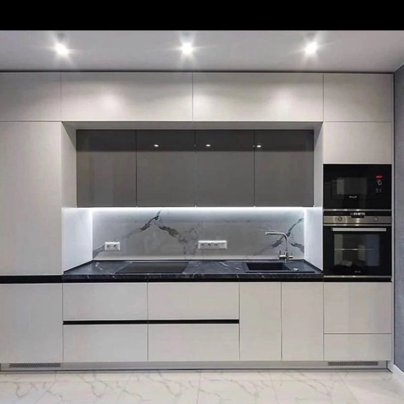 Custom Kitchen Cabinets Modern Pantry Dark Solid Real Wood Customizable Kitchen Furniture Cabinet Units Worktop