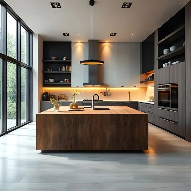 Custom High Quality Italian Luxury Design Kitchen Furniture Cabinets with Island Modern Kitchen Remodeling Custom Cabinets