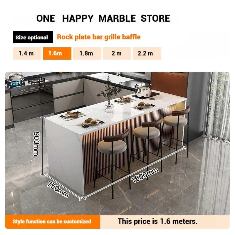 Any Size Custom Natural Marble Kitchen Island Storage Cabinet Waterproof Breakfast Bar Modern Home Kitchen Stone Counter Top