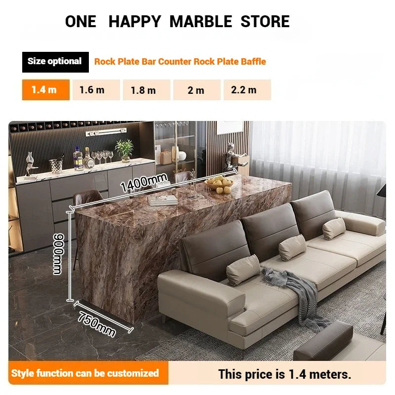 Any Size Custom Natural Marble Kitchen Island Storage Cabinet Waterproof Breakfast Bar Modern Home Kitchen Stone Counter Top