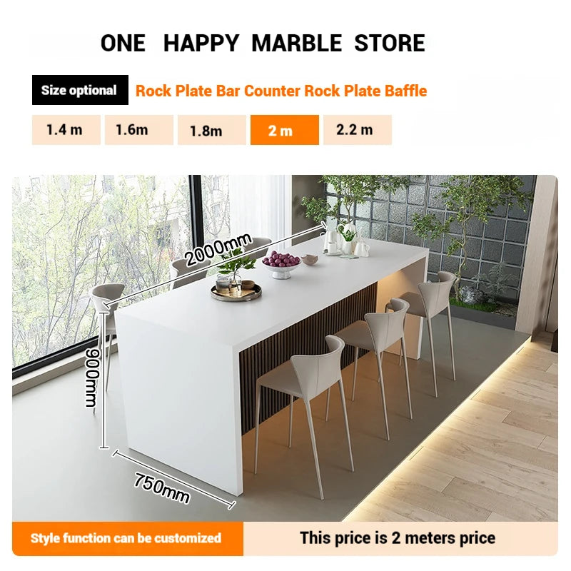 Any Size Custom Natural Marble Kitchen Island Storage Cabinet Waterproof Breakfast Bar Modern Home Kitchen Stone Counter Top