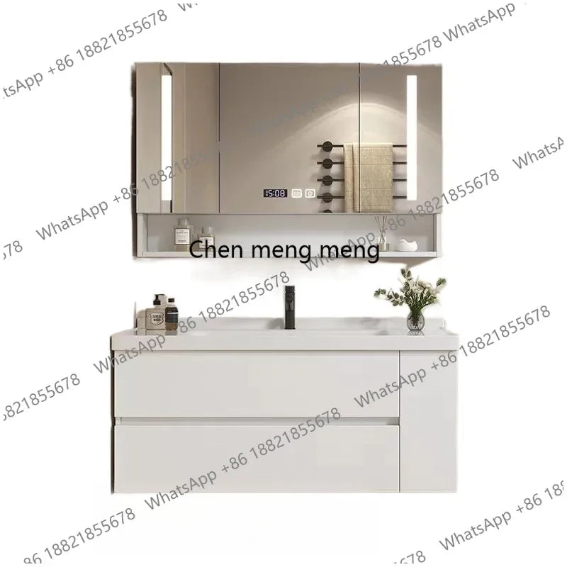 A53 Floating Bathroom Vanity with Ceramic Integrated Sink Combo, Wall Mounted Storage Cabinet with 2 Drawers Faucet & Pop Up Dra
