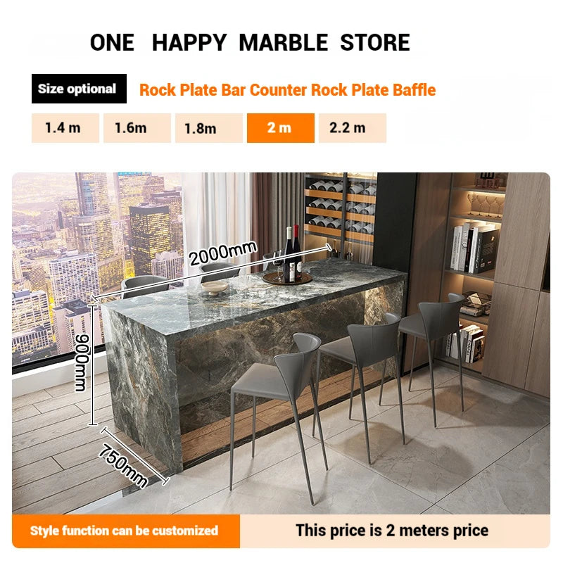 Any Size Custom Natural Marble Kitchen Island Storage Cabinet Waterproof Breakfast Bar Modern Home Kitchen Stone Counter Top
