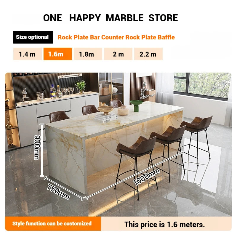 Any Size Custom Natural Marble Kitchen Island Storage Cabinet Waterproof Breakfast Bar Modern Home Kitchen Stone Counter Top