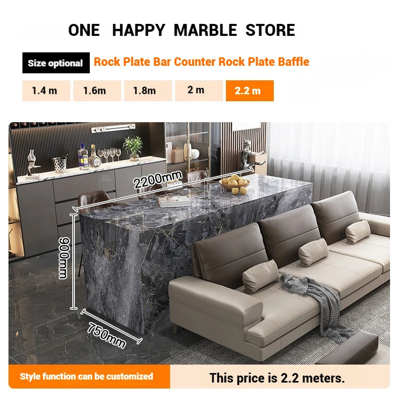 Any Size Custom Natural Marble Kitchen Island Storage Cabinet Waterproof Breakfast Bar Modern Home Kitchen Stone Counter Top