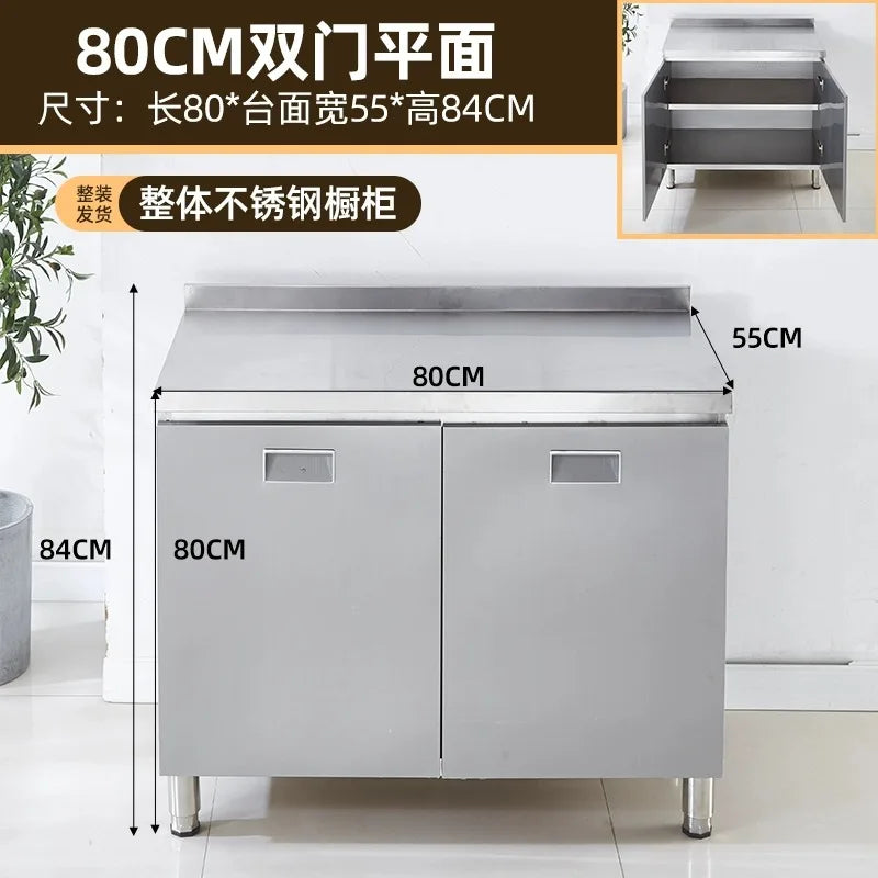 304 stainless steel kitchen cabinets integrated forming countertop thickened storage cupboard