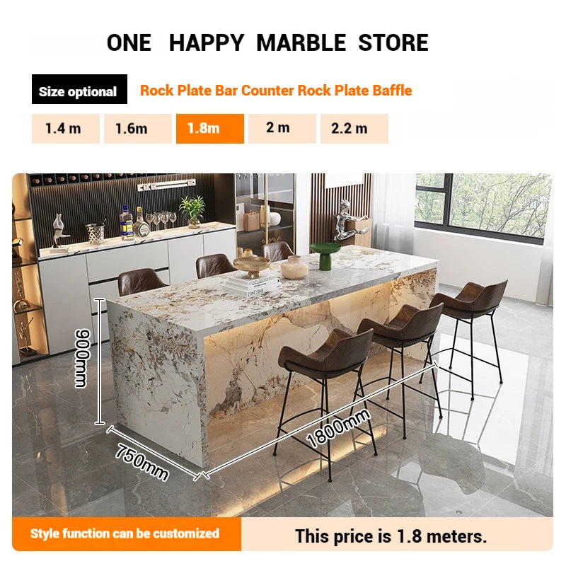 Any Size Custom Natural Marble Kitchen Island Storage Cabinet Waterproof Breakfast Bar Modern Home Kitchen Stone Counter Top