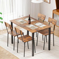 5-Piece Dining Table Set for 4, Reinforced Base Kitchen Furniture Compact for Small Space Apartment, Customized