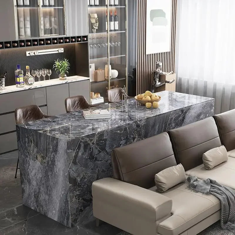 Any Size Custom Natural Marble Kitchen Island Storage Cabinet Waterproof Breakfast Bar Modern Home Kitchen Stone Counter Top